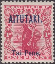 Zealandia, Allegorical Female Figure - Overprinted