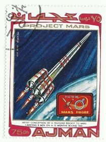 Artist Conception of a Nuclear Rocket to Mars