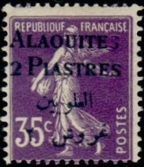 Semeuse overprinted and Syrian surcharge