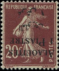 Type Semeuse overprint and Syrian surcharge