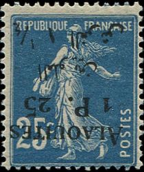 Type Semeuse overprint and Syrian surcharge