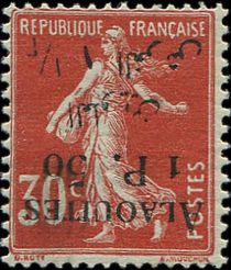 Type Semeuse overprint and Syrian surcharge