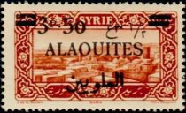 View of Hama overprinted and surcharged