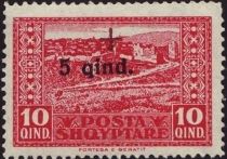 Berati, overprinted in red and black