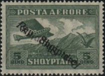 Airplane Crossing Mountains, overprinted