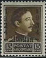 King Zog I of Albania overprinted in black