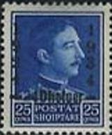 King Zog I of Albania overprinted in black