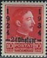 King Zog I of Albania overprinted in black