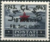 Lake Butrinto overprinted in black and carmine