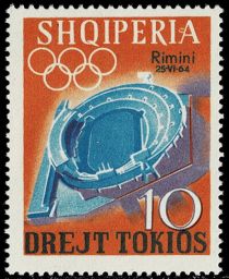 Olympic Stadium overprinted 'Rimini 25-VI-64'