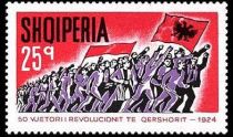 Revolutionaries with Albanian Flag