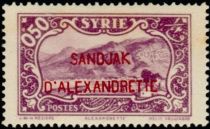 Alexandretta, overprinted in red