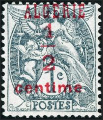 Type Blanc - overprinted "ALGERIE" and surcharge