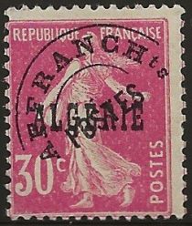 Type Semeuse - overprinted "ALGERIE"