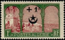 Overlooking the Bay of Algiers overprinted & surcharged