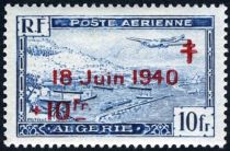 Potez 56 Airplane over Algiers Harbor overprint & surcharge