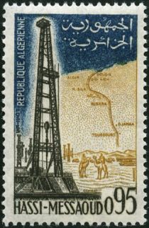 Oil Derrick and Pipeline at Hassi-Messaoud