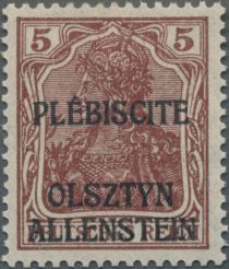 "Germania" overprinted OLSZTYN-ALLENSTEIN