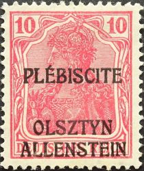 "Germania" overprinted OLSZTYN-ALLENSTEIN