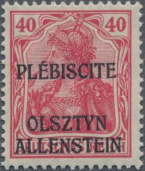 "Germania" overprinted OLSZTYN-ALLENSTEIN