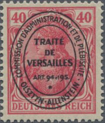 "Germania" overprinted TRAITE DE VERSAILLES