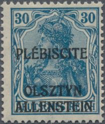 "Germania" overprinted OLSZTYN-ALLENSTEIN