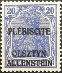 "Germania" overprinted OLSZTYN-ALLENSTEIN