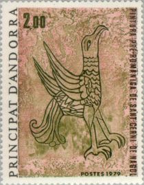 Eagle (pre-Romanesque fresco in Sant Cerni de Nagol)