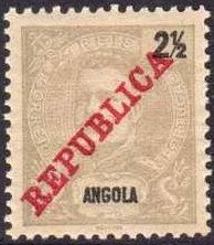 King Carlos I overprinted "REPUBLICA"