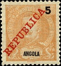 King Carlos I overprinted "REPUBLICA"