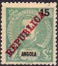 King Carlos I overprinted "REPUBLICA"