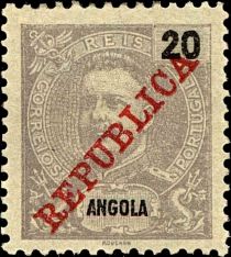 King Carlos I overprinted "REPUBLICA"