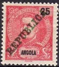 King Carlos I overprinted "REPUBLICA"