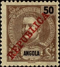 King Carlos I overprinted "REPUBLICA"