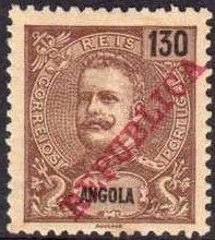 King Carlos I overprinted "REPUBLICA"