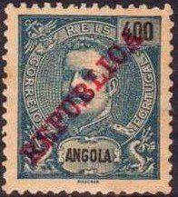 King Carlos I overprinted "REPUBLICA"