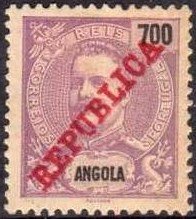 King Carlos I overprinted "REPUBLICA"