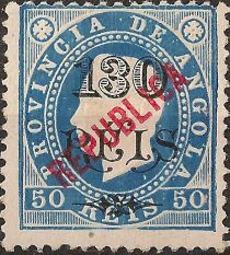 Luis I, local overprint "REPUBLICA"