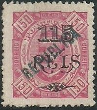 King Carlos I - local overprint "REPUBLICA" and surcharged