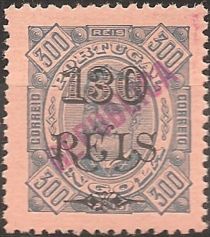 King Carlos I - local overprint "REPUBLICA" and surcharged