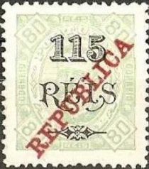 King Carlos I, Lisbon overprint "REPUBLICA"