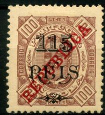 King Carlos I - overprinted "REPUBLICA" and surcharged