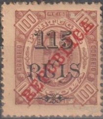 King Carlos I, Lisbon overprint "REPUBLICA"