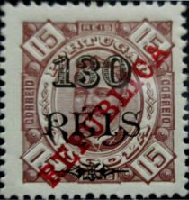 King Carlos I, Lisbon overprint "REPUBLICA"