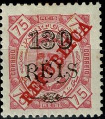 King Carlos I - overprinted "REPUBLICA" and surcharged