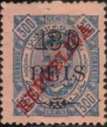 King Carlos I - overprinted "REPUBLICA" and surcharged