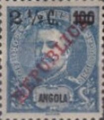 King Carlos I - overprinted "REPUBLICA" and surcharged