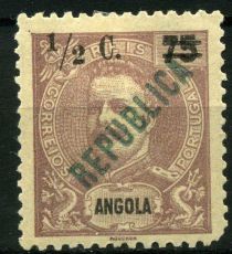 King Carlos I - overprinted "REPUBLICA" and surcharged