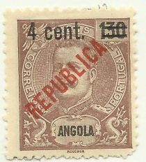 King Carlos I - overprinted "REPUBLICA" and surcharged