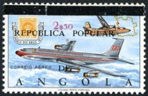 Boeing 707 jet & Angola #2- overprint